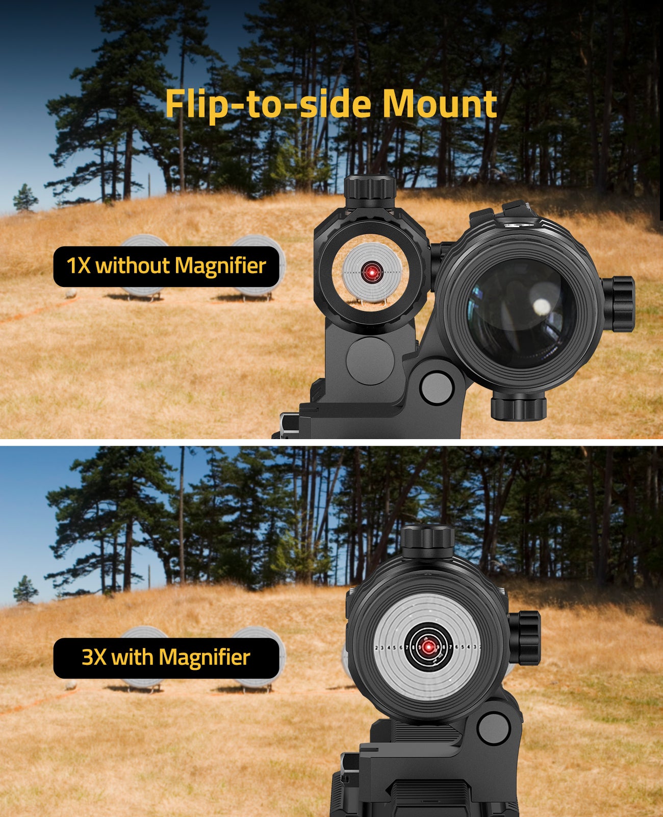 CVLIFE EagleTalon Auto Brightness Adjustment Red Dot Magnifier with 3X