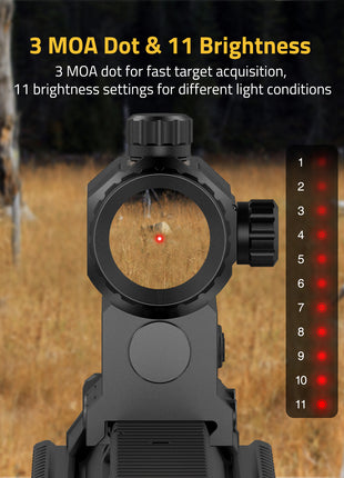 3 MOA Dot & 11 Brightness Magnifier