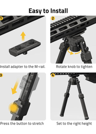 Install Steps of CVLIFE Rifle Bipod