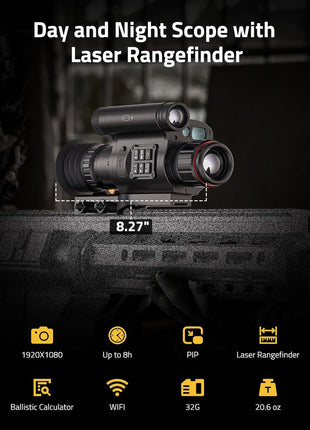 Day and Night Scope with Laser Rangefinder