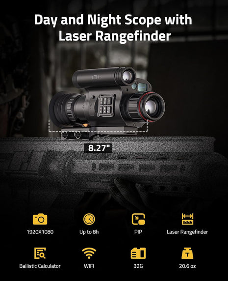 Day and Night Scope with Laser Rangefinder