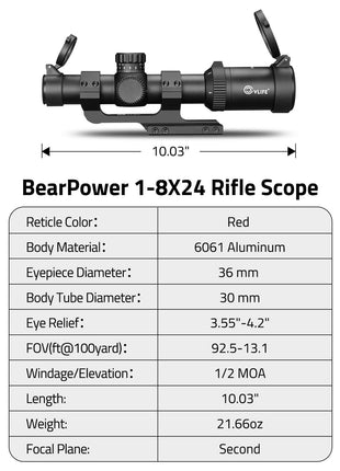 BearPower 1-8X24 Rifle Scope