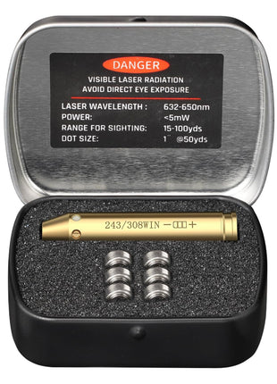 CVLIFE Bore Sight .243 308 Red Laser Boresighter with Extra Batteries