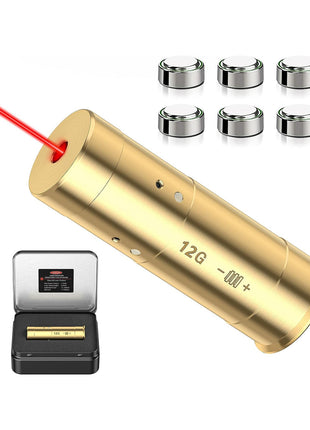 CVLIFE Bore Sight 12-Gauge Red Laser Boresighter with Extra Batteries