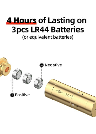 CVLIFE Bore Sight 12-Gauge Red Laser Boresighter with Long Run Time