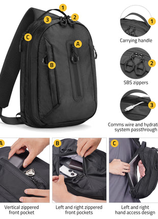 CVLIFE CCW Sling Bag for Men Women, Ambidextrous Crossbody Concealed Carry Bag