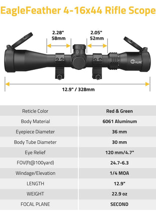 EagleFeather 4-16x44 Rifle Scope