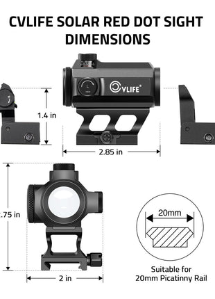 Solar Red Dot Sight Dimensions