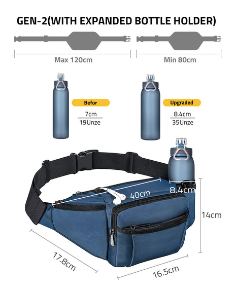 CVLIFE Fanny Pack With Expanded Bottle Holder