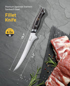 CVLIFE Fillet Knife with Leather Sheath, 7.2