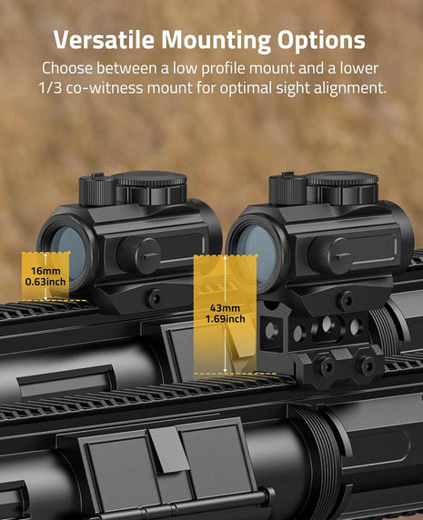 Motion Awake Red Dot Sight with  Versatile Mounting Options