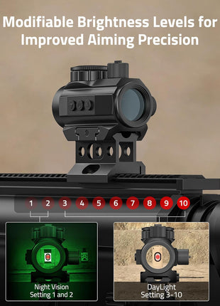 Red Dot Optics with 10 Brightness Settings