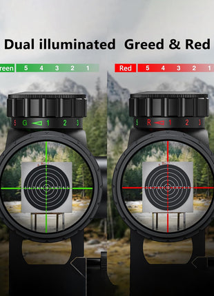 Red and Green Illuminated Reticle Rifle Scope