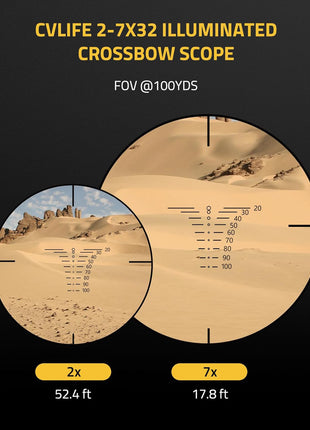 CVLIFE 2-7X32 ILLUMINATED CROSSBOW SCOPE