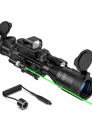 CVLIFE JackalHowl 4-16X50 AO Rifle Scope Combo with Green Laser Sight