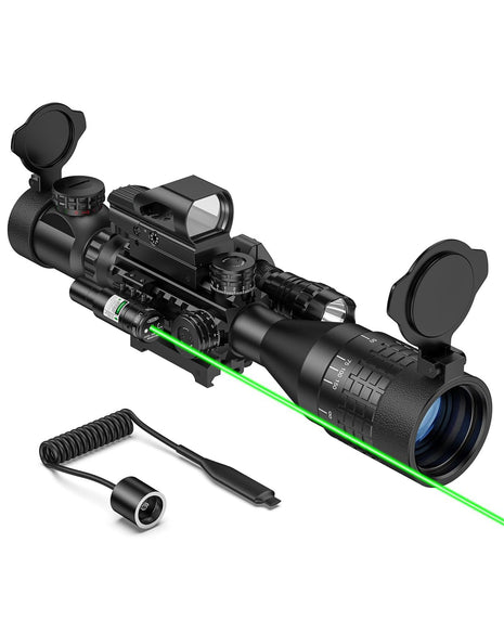 CVLIFE JackalHowl 4-16X50 AO Rifle Scope Combo with Green Laser Sight