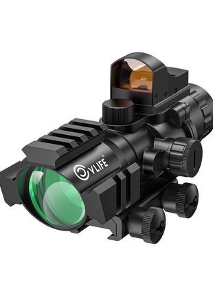 CVLIFE JackalHowl 4x32 Prism Scope with Red Dot Sight