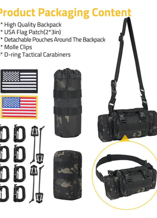 The Package of CVLIFE Military Tactical Backpack