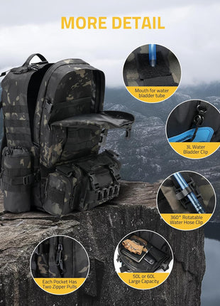 The Details of CVLIFE Military Tactical Backpack