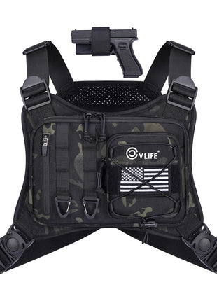 CVLIFE Sport Outdoor Chest Bag for Running Chest Vest for Hiking Cycling