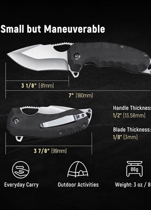 CVLIFE Pocket Knife for Men - 3.1'' Ultra Sharp Blade G10 Handle EDC Tactical Knife