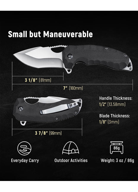 CVLIFE Pocket Knife for Men - 3.1'' Ultra Sharp Blade G10 Handle EDC Tactical Knife