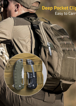 CVLIFE Pocket Knife for Men - 3.1'' Ultra Sharp Blade G10 Handle EDC Tactical Knife