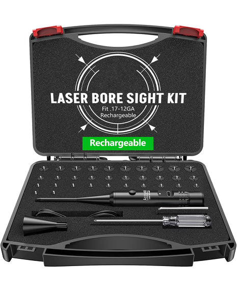 CVLIFE Professional Green Laser Bore Sight with 32 Adapters Fit 0.17 to 12GA Cal