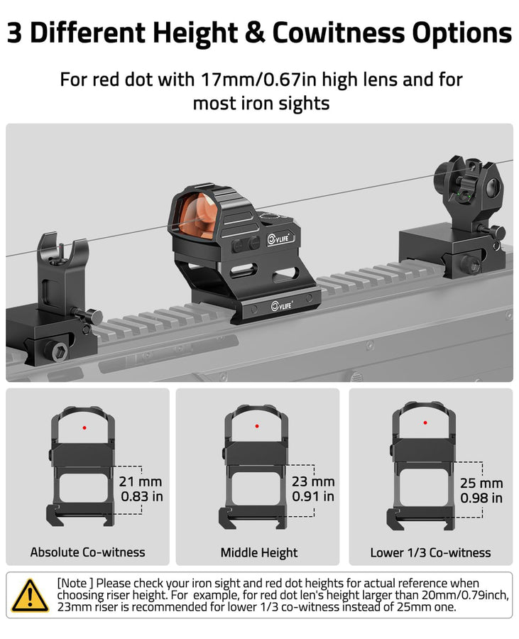 CVLIFE Red Dot Riser Mount,Reflex Sight Optic Riser Plate for Picatinn