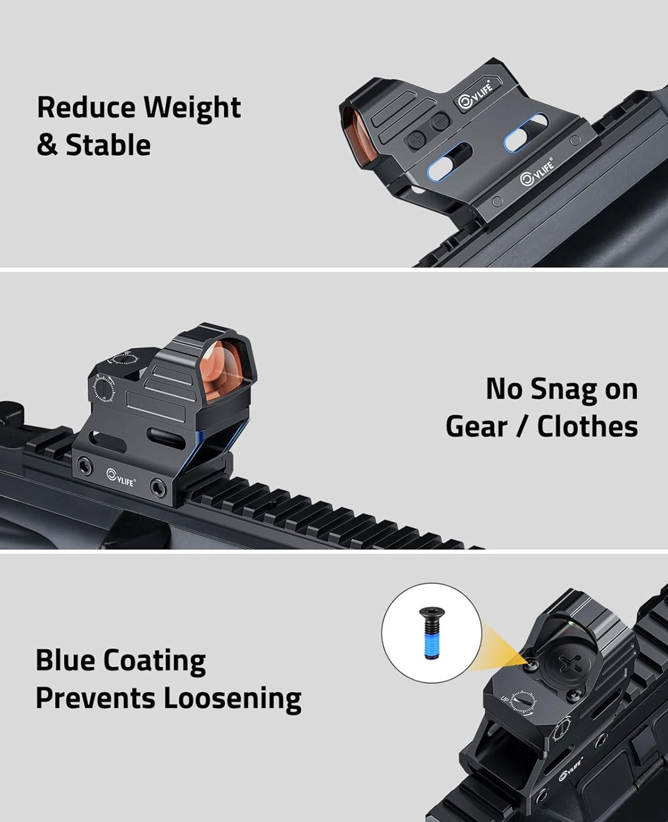 Red Dot With Riser CVLIFE Red Dot Riser Mount Reflex Sight Optic Riser Plate for Picatinn
