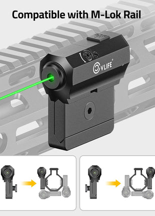 Tactical Green Dot Laser Magnetic Rechargeable Laser Beam Sight Compatible with M-Lok Rail
