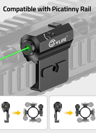 Tactical Green Dot Laser Magnetic Rechargeable Laser Beam Sight Compatible with Picatinny Rail