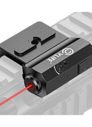 Red laser sight is built with magnetic charge port and rechargeable battery.