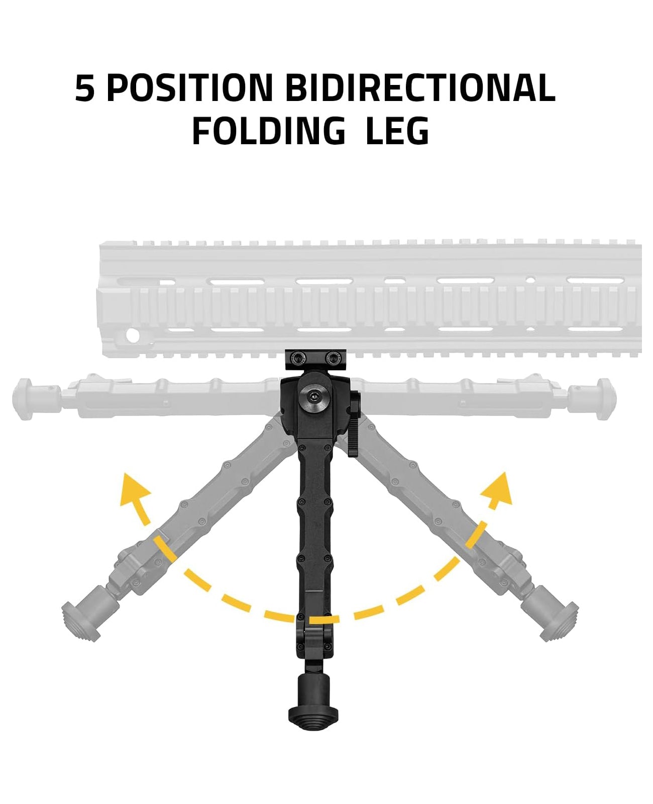 Bipiede Girevole Tattico In Fibra Di Carbonio Regolabile Per Caccia E Tiro A Lungo Raggio (Picatinny - Foto 5