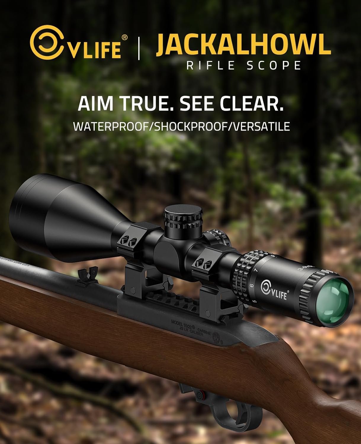 Vlife Rifle Scope CVLIFE JackalHowl Scope BDC Reticle Optics with 20mm Scope Rings