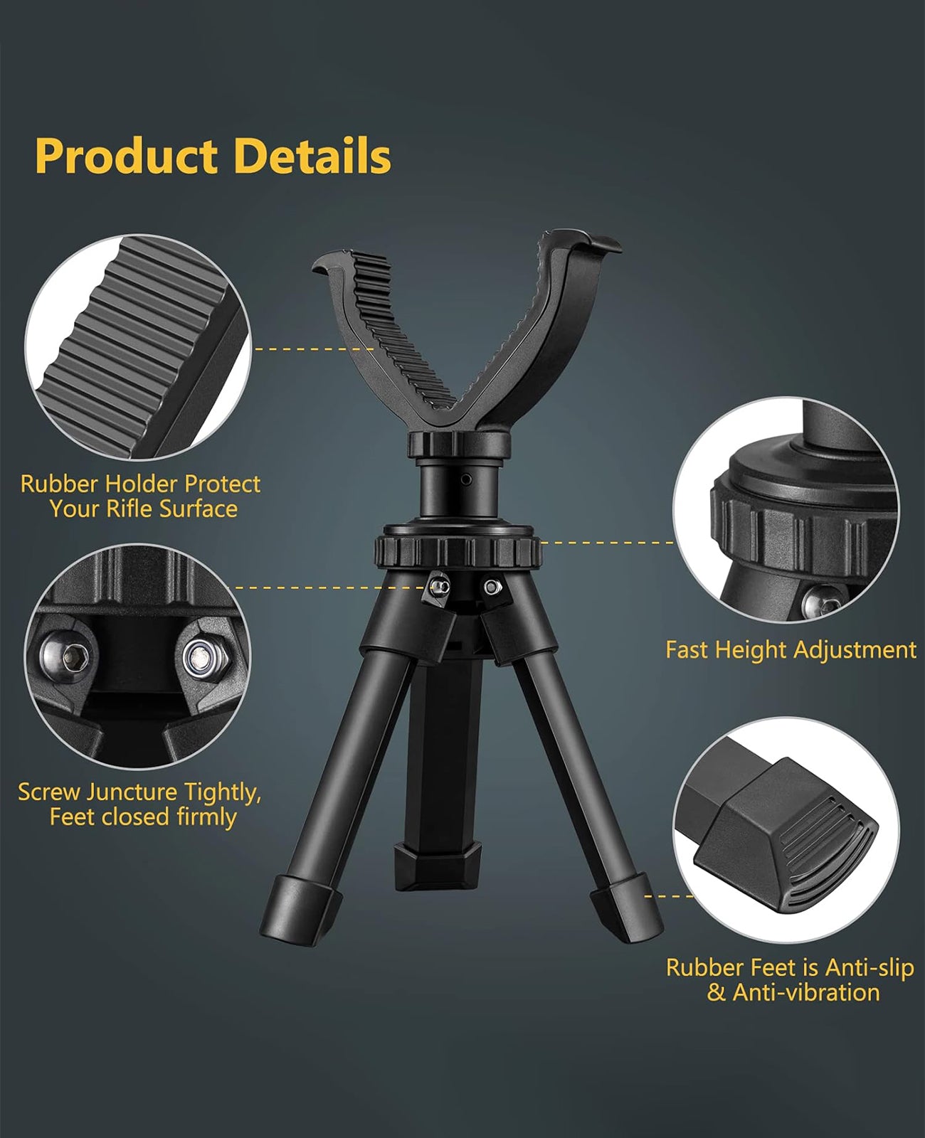 CVLIFE Shooting Rest Tripod Durable Adjustable Height Rifle Shooting T