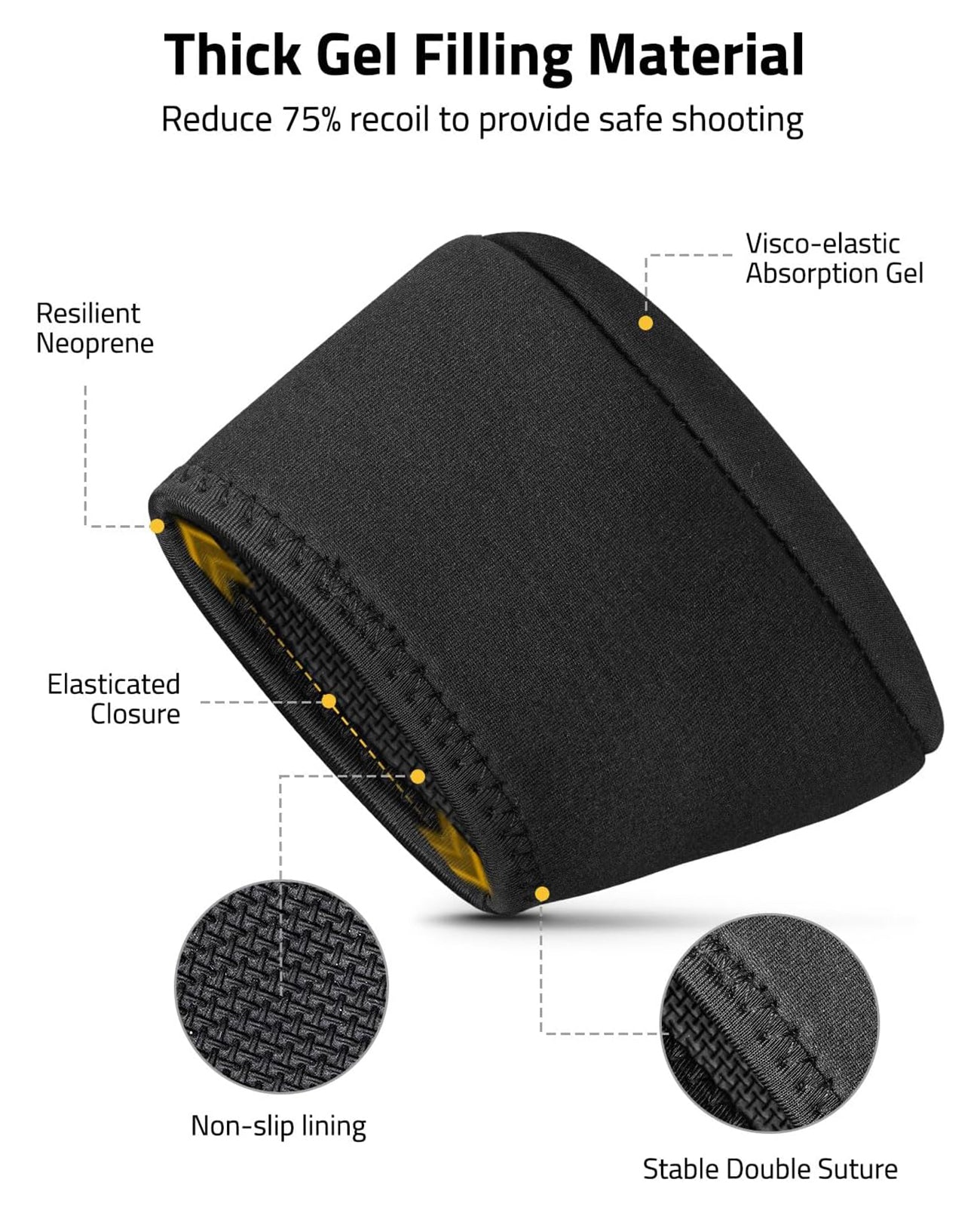 Gel-Filled Recoil Pad For Rifles & Shotguns - Slip-On Design For .223/5.56 & More