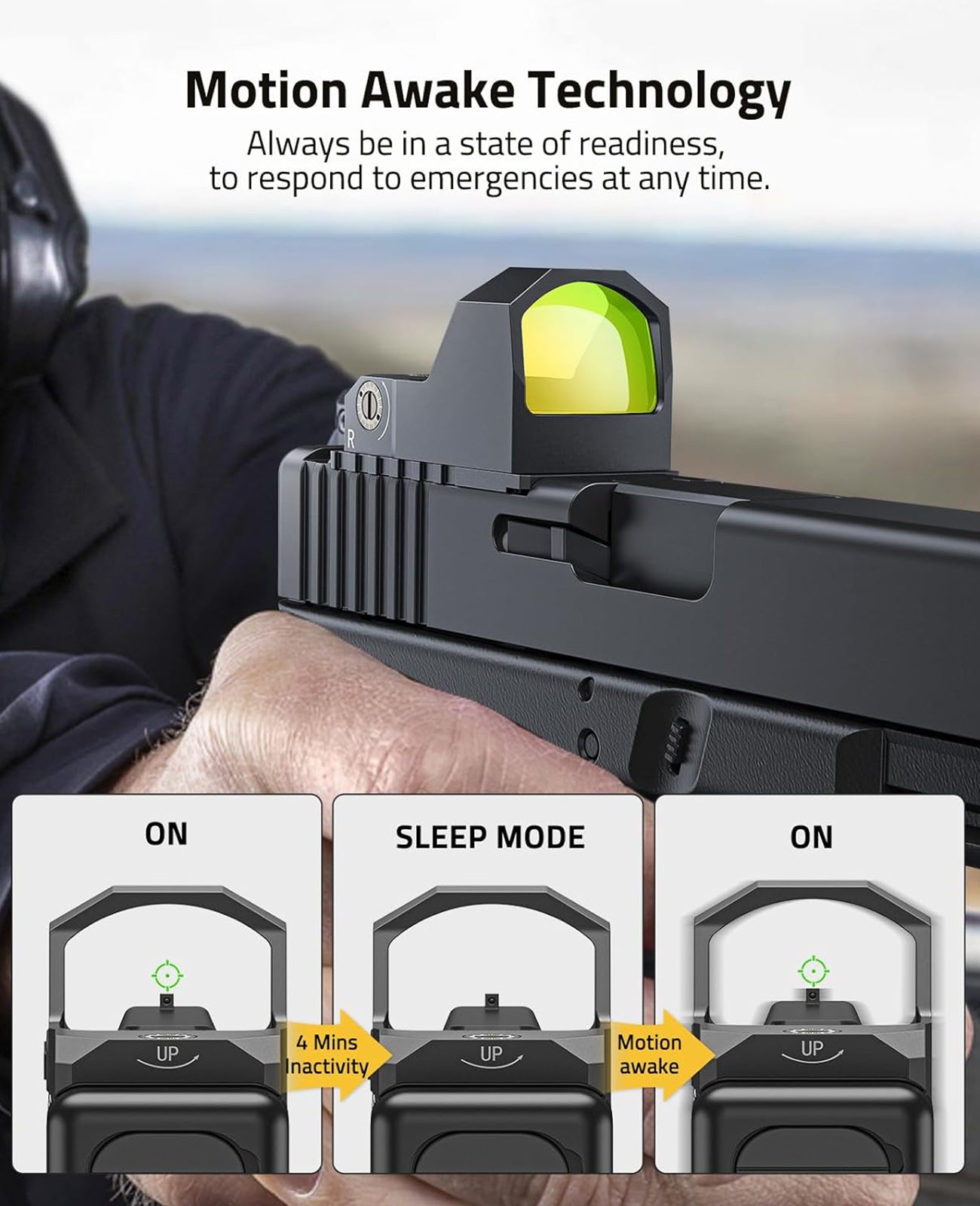 Vr Movement Reticule CVLIFE WolfCovert Multiple Reticle Motion Awake Green Dot Sight