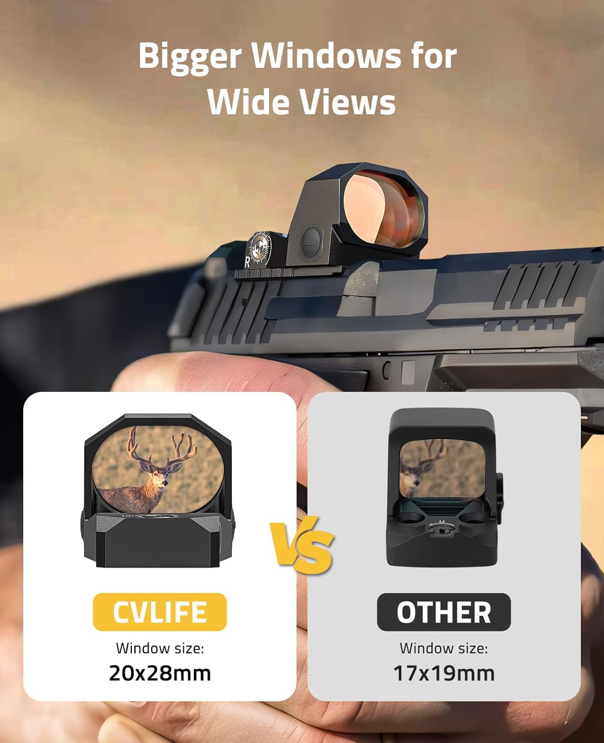 CVLIFE WolfCovert Dot Sight with Motion Awake (for RMR Footprint Pisto