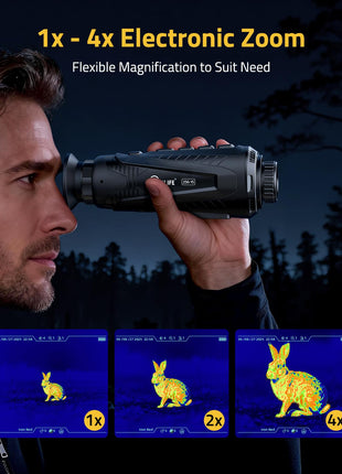 1x-4x Electronic Zoom - CVLIFE 256x192 15mm Lens 1024x768 HD Display Thermal Monocular