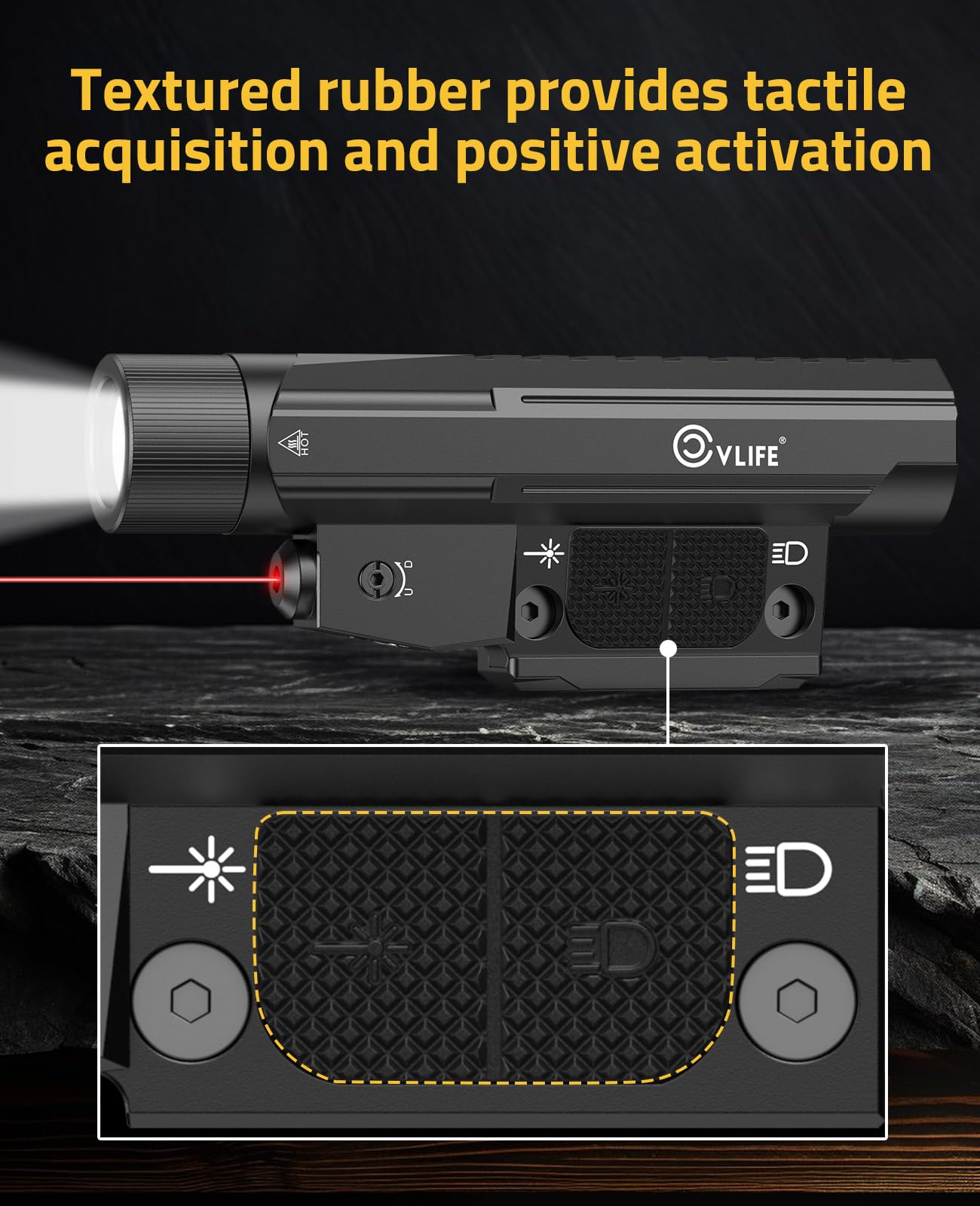 CVLIFE Combo Luce Laser per Fucile 2600 Lumen con Interruttore Touch F
