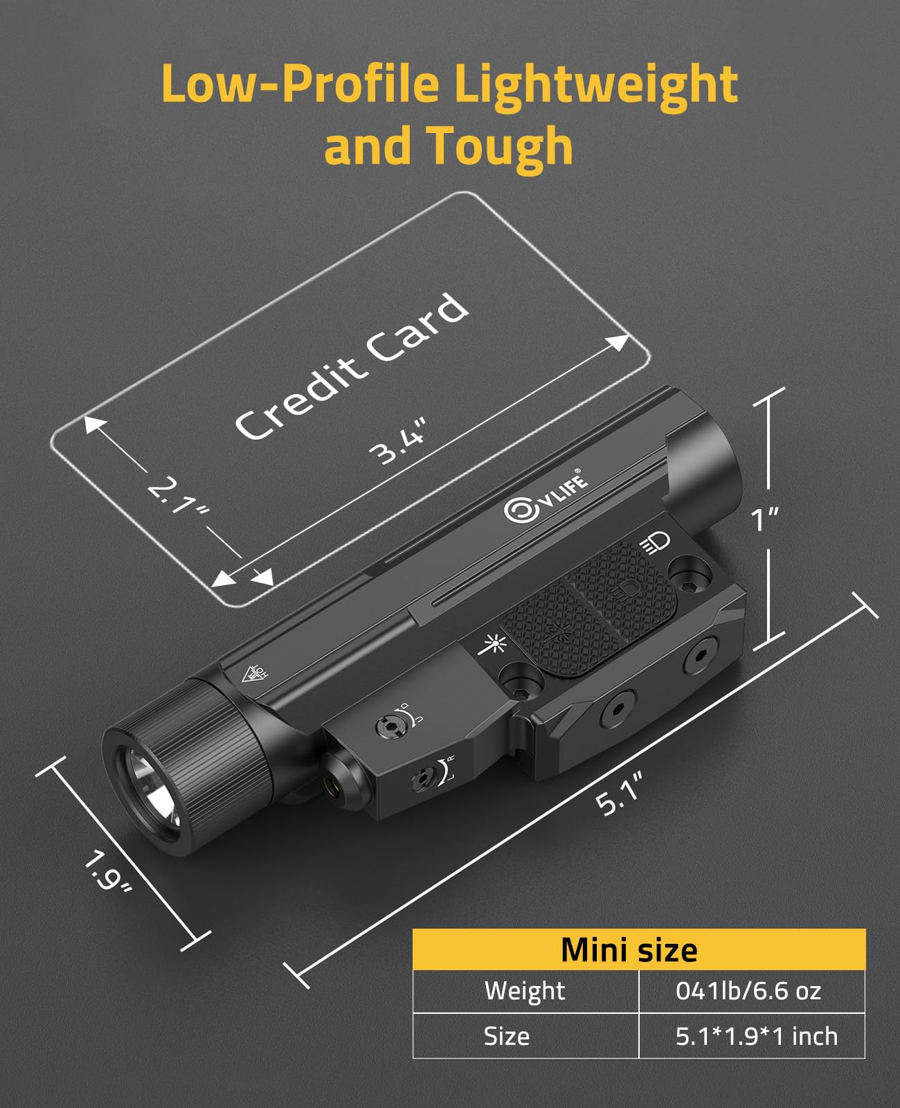 CVLIFE 2600 Lumens Easy Touch Switch Rifle Laser Light Combo