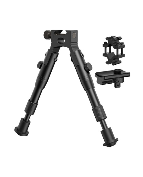 CVLIFE 3-in-1 Picatinny Bipod with Swivel Stud and Barrel Clamp Adapter - 6.3-7"