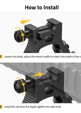how to install - CVLIFE 3-in-1 Picatinny Bipod with Swivel Stud and Barrel Clamp Adapter