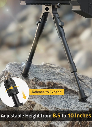 CVLIFE 3-in-1 Picatinny Bipod with Swivel Stud and Barrel Clamp Adapter - 8.5-10 inches