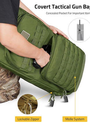 CVLIFE 30inch Covert Tactical Gun Bag Rifle Backpack 