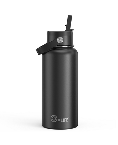 CVLIFE 32 Oz Insulated Water Bottle - black