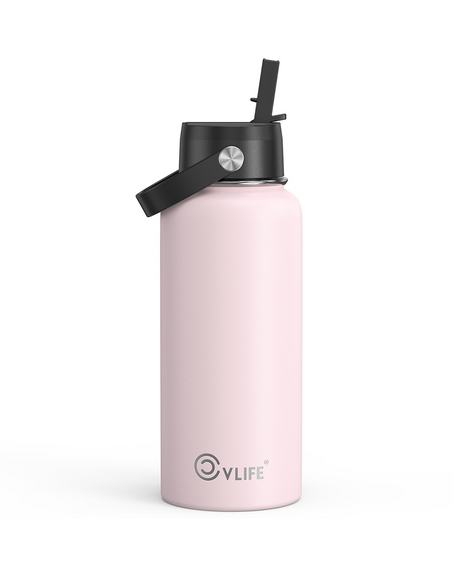 CVLIFE 32 Oz Insulated Water Bottle - light pink
