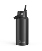 CVLIFE 32 Oz Insulated Water Bottle with Straw-black
