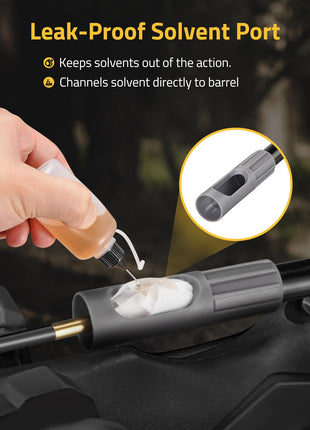 Leak-Proof Solvent Port - CVLIFE 36” Gun Cleaning Rod Bore Guide for .22 to .50 Caliber